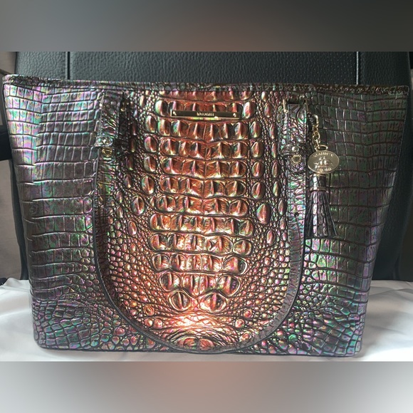 NWT Brahmin Medium Asher Black Pearl Ombre Melbourne Tote